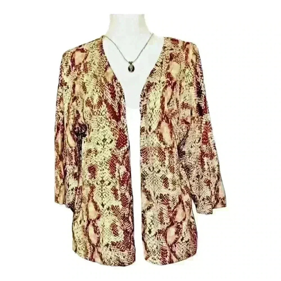 FIRST ISSUE/Liz Claiborne Co, Womans SNAKESKIN Print Cardigan LIGHTWEIGHT XL - Picture 7 of 8